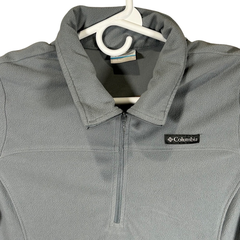 Columbia‎ Mens XL Gray Quarter Zip Fleece Pullover Mock Neck Jacket